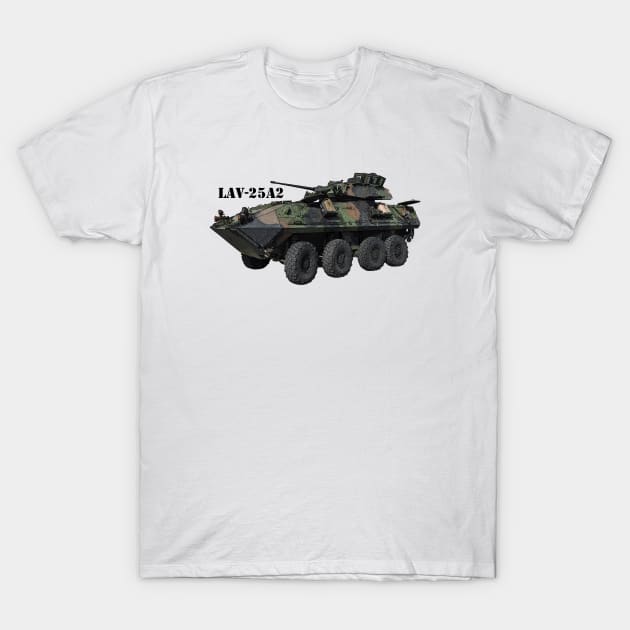 LAV-25A2 Wheeled Armored Vehicle T-Shirt by Toadman's Tank Pictures Shop